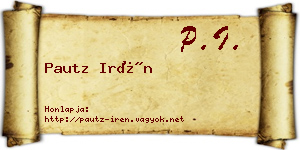 Pautz Irén névjegykártya